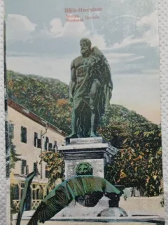 Carte Postala, Baile Herculane, Statuia lui Hecule, 1927