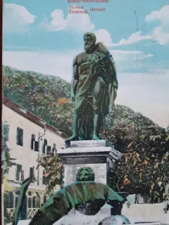 Carte postala, Baile Herculane, Statuia lui Hercule, 1927