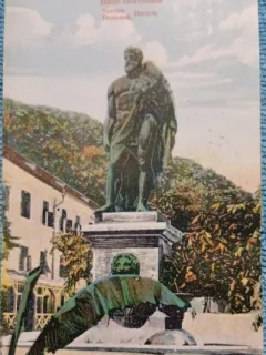 Carte postala, Baile Herculane, Statuia lui Hercule, 1927