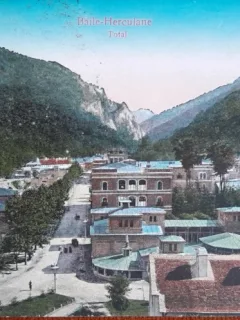 Carte postala, Baile Herculane, vedere generala, 1925