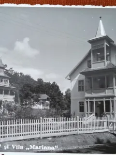 Carte postala, Baile Malnas, vila Formescu si vila Mariana1939