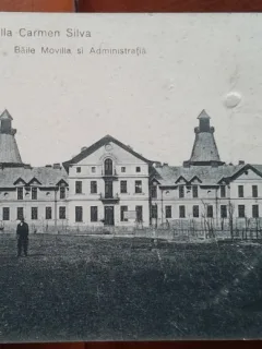 Carte postala, Baile Movila si administratia, 1920