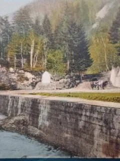 Carte postala, Baile Slanic Moldova, Izvoarele de apa minerala nr.1.1bis si 6, drumul spre cascada si Trei Fagi, 1930