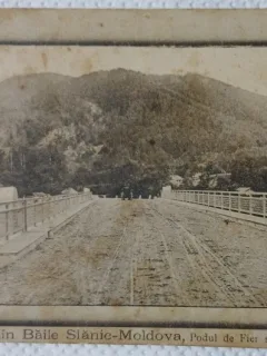 Carte Postala, Baile Slanic Moldova, Podul de Fier spre Tg. Ocna, 1926