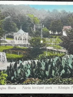 Carte postala, Baile Sovata, parcul Regina Maria, 1928