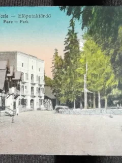 Carte postala, Baile Valcele, parcul, 1934