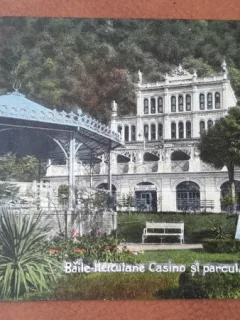 Carte postala, Baile Herculane cazinoul si parcul, 1931