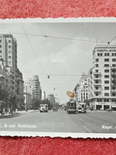 Carte postala, Bdul Bratianu Bucuresti, perioada comunista
