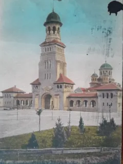 Carte postala, biserica din Alba Iulia, 1923