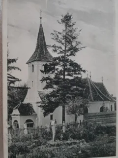 Carte postala, biserica din Bod, judetul Brasov, 1930