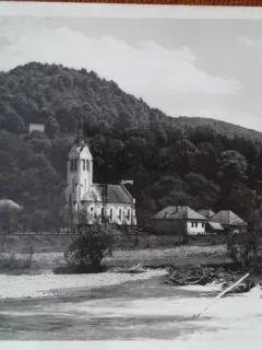 Carte postala, biserica reformata din Ciucea, judetul Cluj, 1925