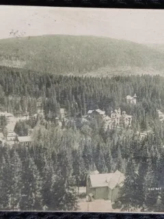 Carte postala, Borsec Bai, Vedere generala, 1935