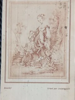 Carte postala, Boucher, Grave par Deraincourt, colectia Charles Couturieux