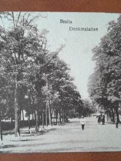 Carte postala, Braila bulevardul monumentului, 1918