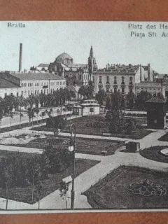 Carte postala, Braila Piata Sf.Arhangheli, 1918
