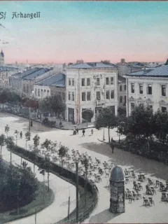 Carte postala, Braila Piata Sf.Arhangheli, 1910
