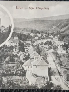 Carte postala, Bran, spre Campulung, 1923