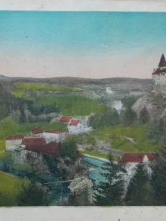 Carte postala, Bran, spre Predeal, 1937