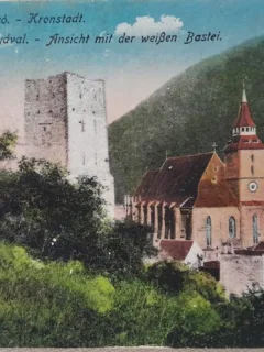 Carte postala, Brasov, Biserica Neagra, perioada interbelica