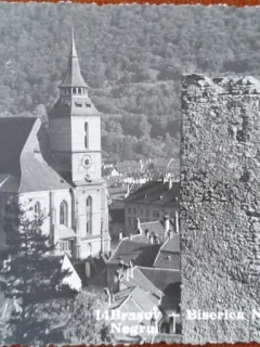 Carte postala, Brasov, Biserica Neagra si Turnul, 1938