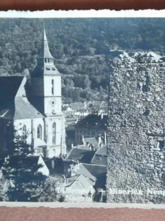 Carte postala, Brasov, Biserica Neagra si Turnul Negru, 1942