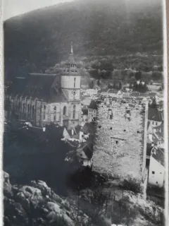 Carte postala, Brasov, Biserica Neagra si Turnul, perioada interbelica