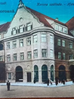 Carte postala, Brasov, hotel Coroana, perioada interbelica