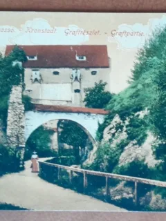 Carte postala, Brasov, intrarea de jos (zidurile de jos), perioada interbelica