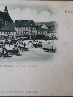 Carte postala, Brasov, loc de targ, inceput de secol XX