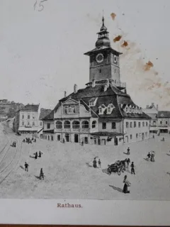 Carte postala, Brasov Primaria, inceput de secol XX
