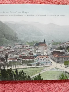 Carte postala, Brasov privit de pe Straja, 1907