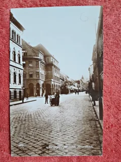 Carte postala, Brasov str. Portii cu Hotel Coroana, perioada interbelica