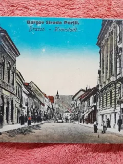Carte postala, Brasov Strada Portii, perioada interbelica