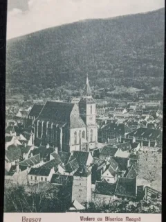 Carte Postala, Brasov, vedere cu Biserica Neagra, 1927