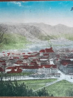 Carte postala, Brasov, vedere generala, 1924