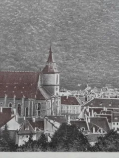 Carte postala, Brasov, vedere generala, perioada interbelica