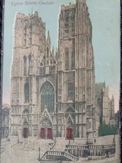 Carte postala, Bruxelles, Eglise Sainte Gudule, 1932