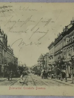 Carte postala, Bucuresti, Bd. Elisabeta Doamna, 1906