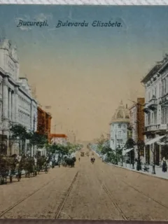 Carte postala Bucuresti Bulevardul Elisabeta, perioada interbelica