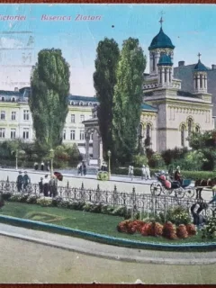 Carte postala, Bucuresti, Calea Victoriei, biserica Zlatari, 1931