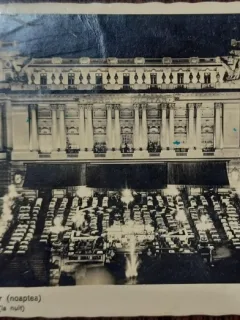 Carte postala - Bucuresti: Cercul Militar (noaptea)
