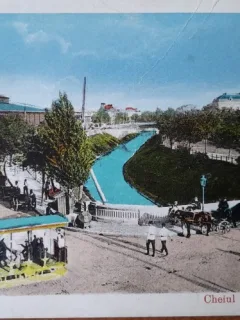 Carte postala, Bucuresti Cheiul Dambovitei, inceput de secol XX