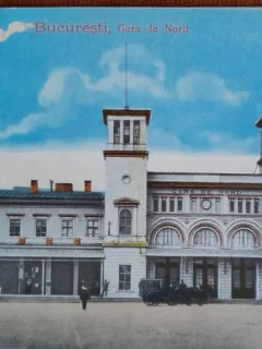 Carte postala, Bucuresti, Gara de Nord, perioada interbelica