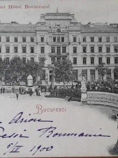 Carte postala, Bucuresti Grand Hotel Boulevard, 1900