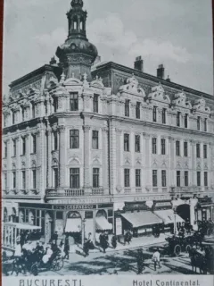 carte postala, Bucuresti, Hotel Continental, perioada interbelica