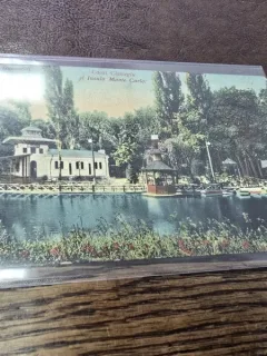 Carte Postala Bucuresti Lacul Cismigiu si Insula Monte Carlo, perioada interbelica