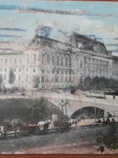 Carte postala, bucuresti, Palatul Justitiei, inceput de secol XX