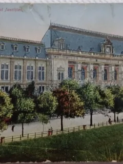 Carte postala, Bucuresti Palatul Justitiei, perioada interbelica