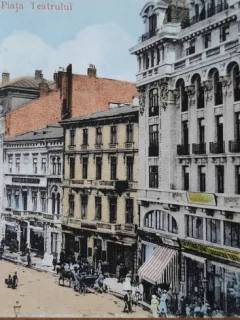 Carte postala, Bucuresti Piata Teatrului, inceput de secol XX