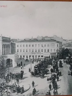 Carte postala, Bucuresti Piata Teatrului, perioada interbelica